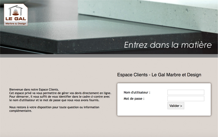 Extranet Le Gal Marbre & Design